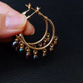 Freshwater Culture Black Rice Pearl Gold color Plated Hoop Earrings luxury jewelry women gift birthday
