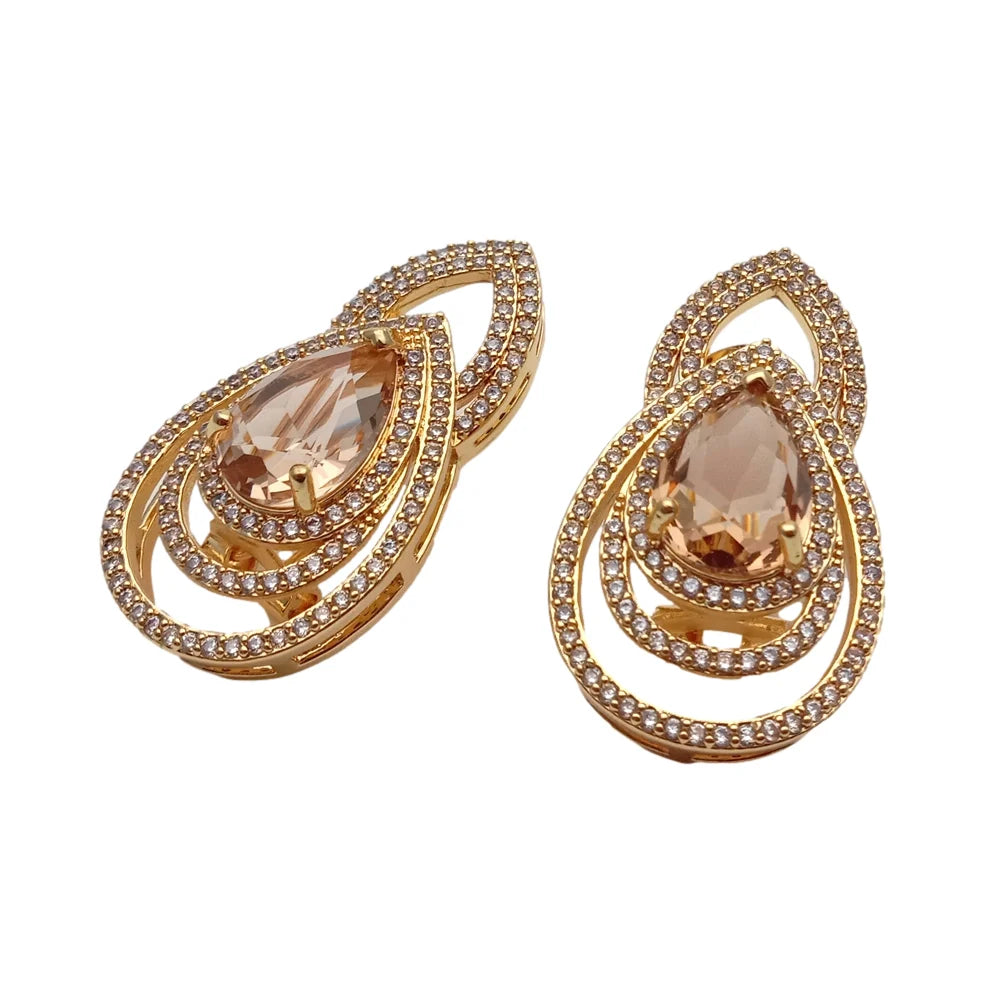 Rhinestones Earrings For Women Crystal Earrings Teardrop Drop Earrings Female Jewelry Gift
