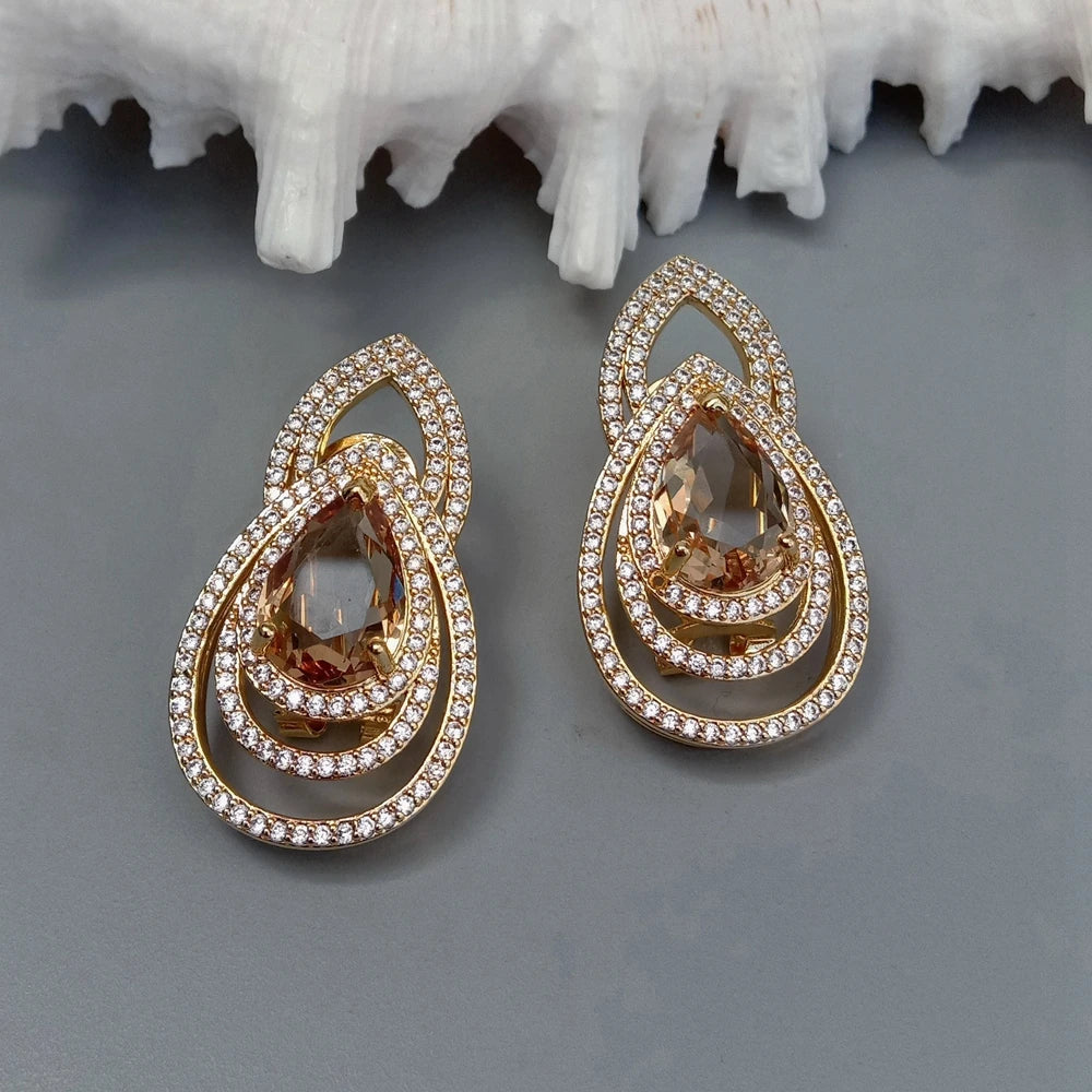 Rhinestones Earrings For Women Crystal Earrings Teardrop Drop Earrings Female Jewelry Gift