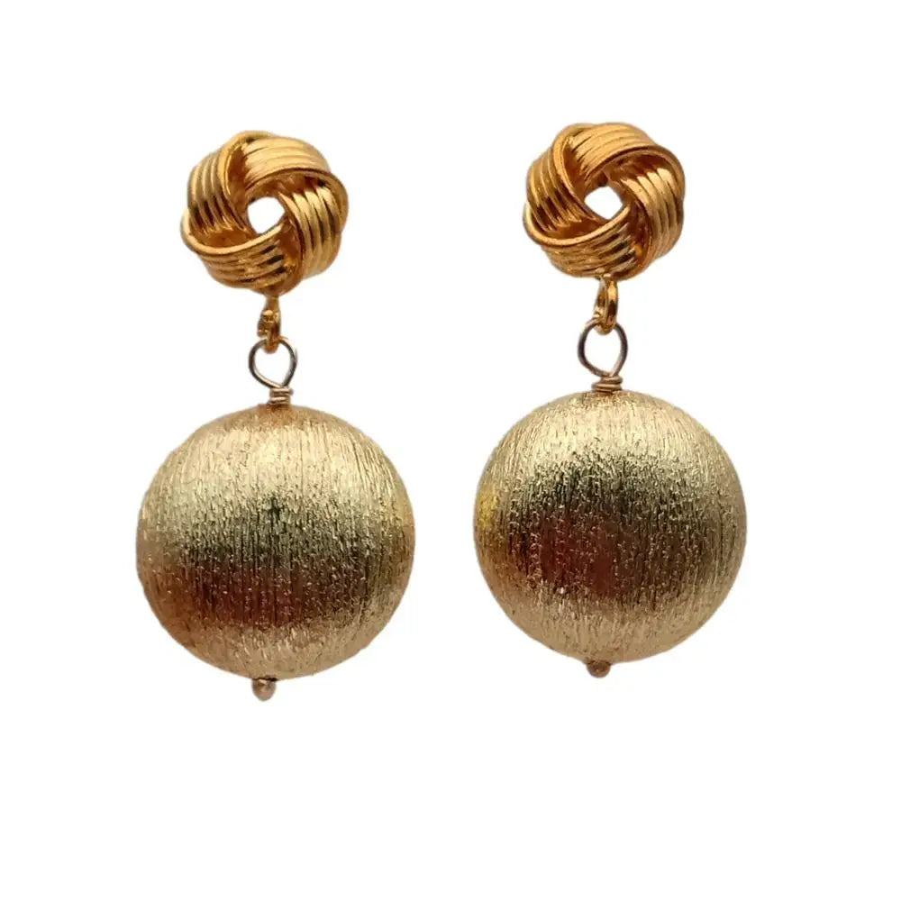 Coin Dangle Earrings Gold Color Plated Brushed Drop Earring Lady Elegant Jewelry